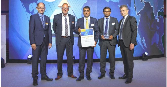 Caption: Mr. Gaurav Gupta (Centre), Chief Business Officer, Europe at L&T Technology Services with the Supplier of the Year award from Continental, along with officials from Continental